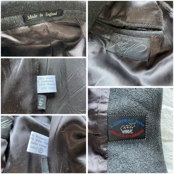 🔥Vintage Lord & Taylor Wool Cashmere Blend Classic Double Breasted Men Overcoat - Picture 14 of 16